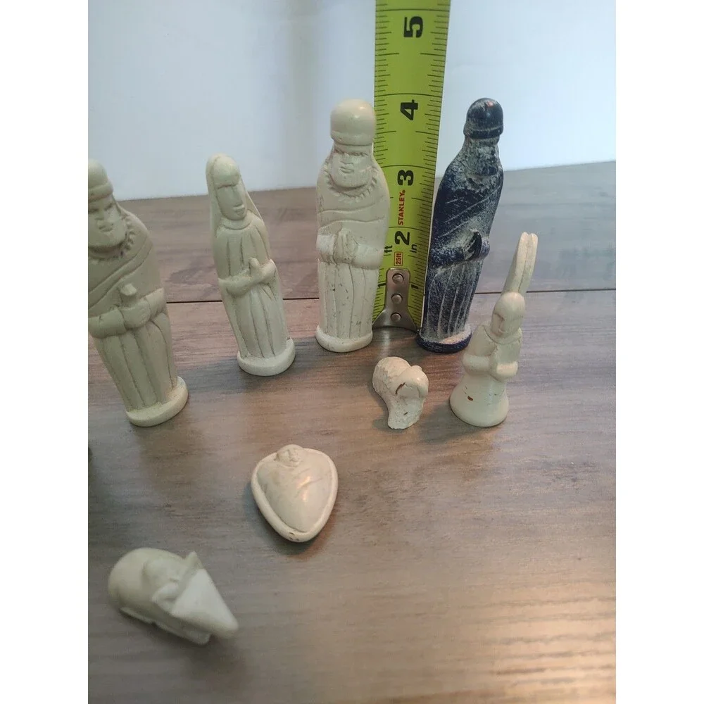 11 Piece Soap Stone Nativity Set Hand Carved African Folk Art Christmas
